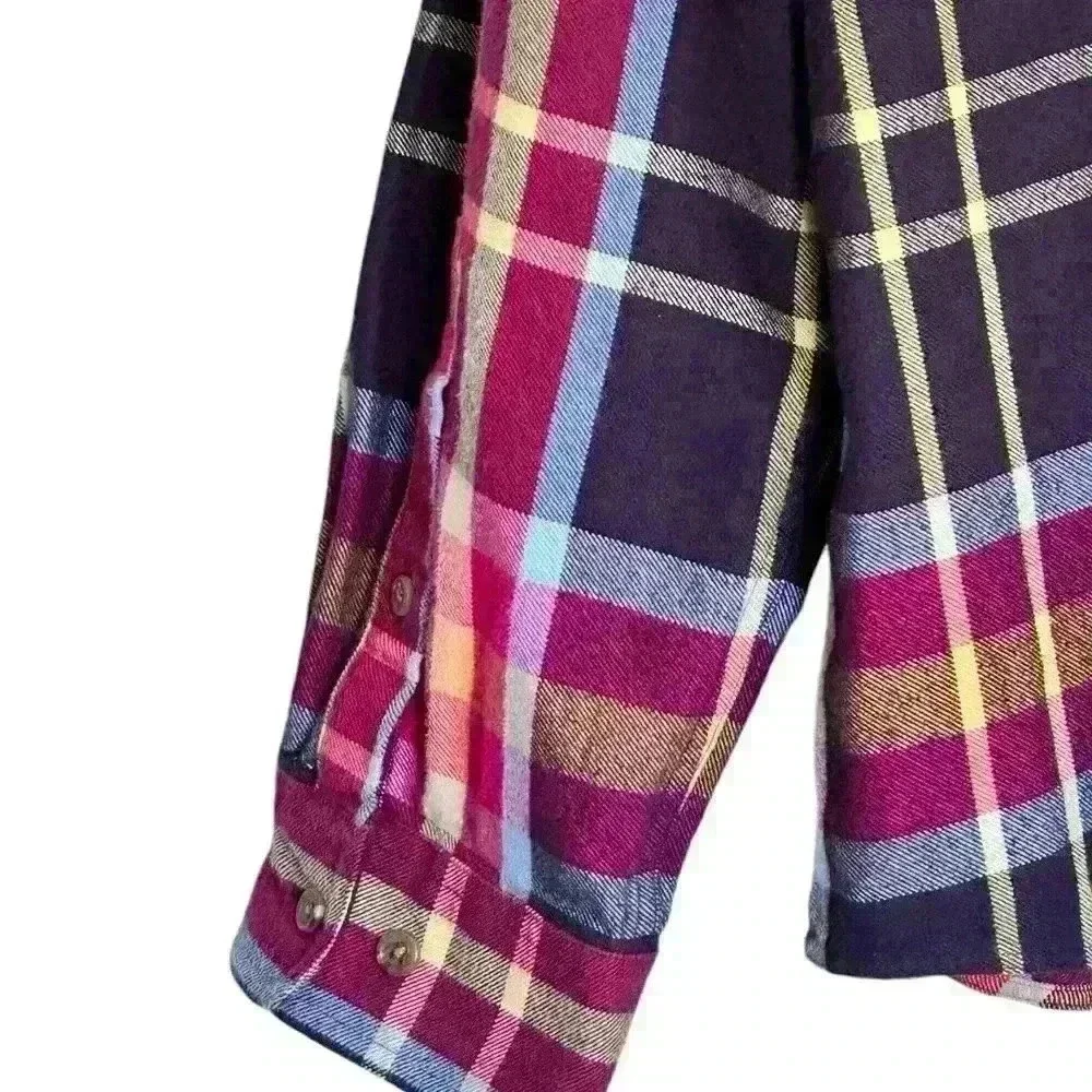 Lands’ End Men’s Button Down Plaid Cotton Flannel Shirt XXL (18-18 1/2)